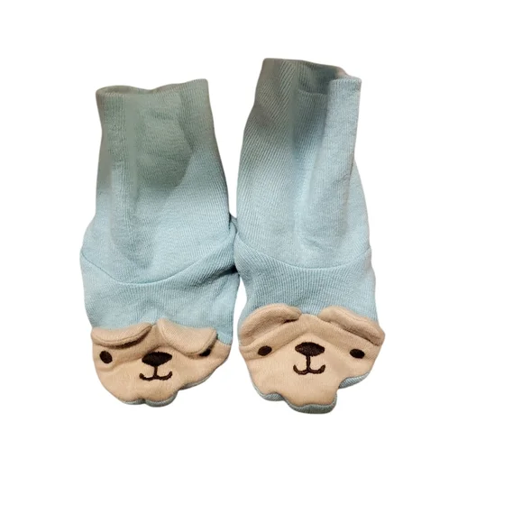 Cute Bear Face Baby Socks - Blue - Picture 1 of 4